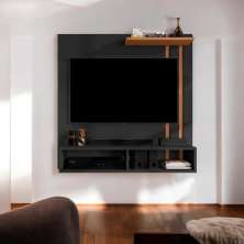 Painel Para TV 32 Polegadas San Luis Preto Cinamomo 