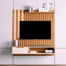 Painel Ripado Para TV 58 Polegadas Autumn Nature Off White
