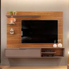 Painel para TV Ares com Led Carvalho Griz