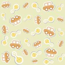 Papel de Parede Infantil Carrinho e Chocalho
