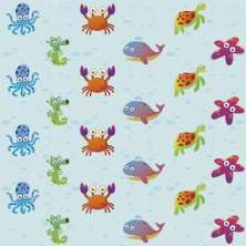 Papel de Parede Infantil Fundo do Mar Colorido