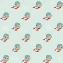 Papel de Parede Infantil Sereia Menina