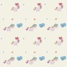 Papel de Parede Infantil Unicórnios Coloridos