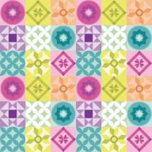 Papel de Parede Kids Azulejo Geométrico Vivo