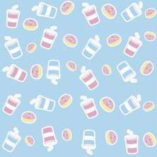Papel de Parede Kids Milk Shake e Donuts