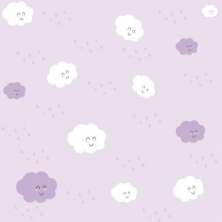 Papel de Parede Kids Nuvem Menina
