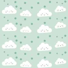 Papel de Parede Kids Nuvem Verde