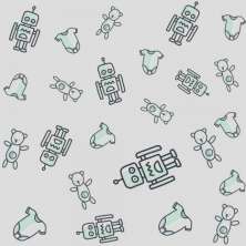 Papel de Parede Kids Robô Ursinho Baby