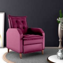 Poltrona  Reclinável Leeds Veludo Turkey Marsala