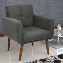 Poltrona Decorativa Itaqui Suede Cinza