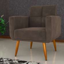 Poltrona Decorativa Itaqui Veludo Marrom