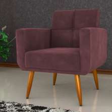 Poltrona Decorativa Itaqui Veludo Rosê