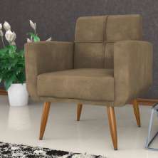 Poltrona Decorativa Itaqui Veludo Turkey Cappuccino