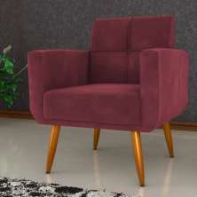 Poltrona Decorativa Itaqui Veludo Vinho