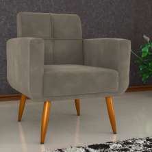 Poltrona Decorativa Juan Veludo Cappuccino
