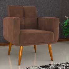 Poltrona Decorativa Juan Veludo Ferrugem