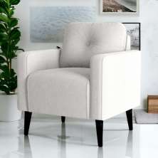 Poltrona Decorativa Miguel Boucle Bege