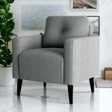 Poltrona Decorativa Miguel Boucle Cinza