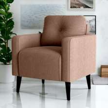 Poltrona Decorativa Miguel Boucle Marrom