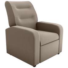 Poltrona Decorativa Reclinável Pireu Veludo Light Cappuccino