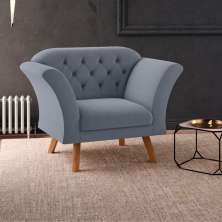 Poltrona Decorativa Roseira Inca Chumbo