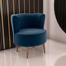Poltrona Decorativa para Sala Amapá Veludo Azul