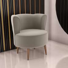 Poltrona Decorativa para Sala Amapá Veludo Cappuccino