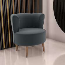 Poltrona Decorativa para Sala Amapá Veludo Cinza