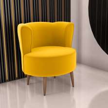 Poltrona Decorativa para Sala Amapá Veludo Holland Amarelo