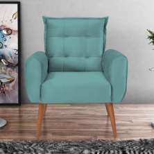 Poltrona Decorativa para Sala Arcos Veludo Verde Menta