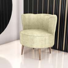 Poltrona Decorativa para Sala Ariel  Boucle Bege