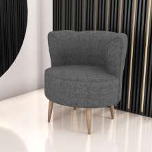 Poltrona Decorativa para Sala Ariel  Linho Chumbo