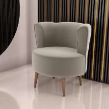 Poltrona Decorativa para Sala Ariel  Veludo Cappuccino