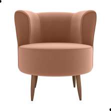 Poltrona Decorativa para Sala Ariel  Veludo Ferrugem