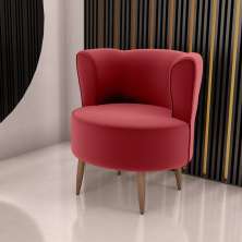 Poltrona Decorativa para Sala Ariel  Veludo Vinho