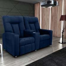 Poltrona Reclinável 2 Lugares Kassel  Veludo Light Azul