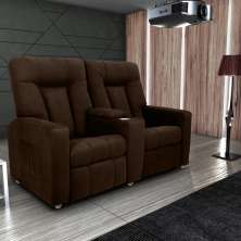 Poltrona Reclinável 2 Lugares Kassel  Veludo Light Marrom