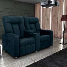 Poltrona Reclinável 2 Lugares Kassel  Veludo Light Petróleo