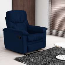 Poltrona Reclinável Essen Veludo Light Azul