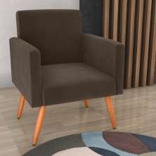 Poltrona para Decoração Belém Veludo Marrom