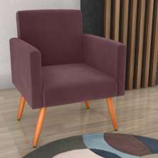 Poltrona para Decoração Belém Veludo Rosê