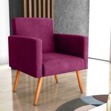 Poltrona para Decoração Belém Veludo Turkey Marsala