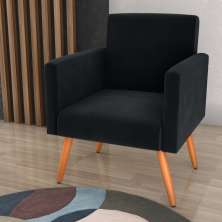 Poltrona para Decoração Sara Veludo Preto