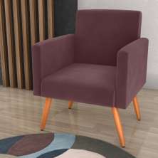 Poltrona para Decoração Sara Veludo Rosê