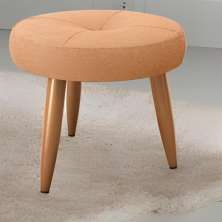 Puff Redondo para Sala Davi Boucle Mostarda
