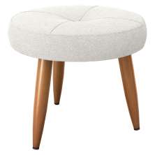 Puff Redondo para Sala Miami Boucle Azul