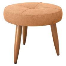 Puff Redondo para Sala Miami Boucle Mostarda
