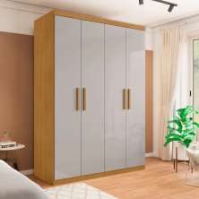 Roupeiro 4 Portas e 3 Gavetas Palmas Naturalle Off White
