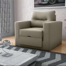 Sofá Cama 1 Lugar Italo Suede Cappuccino