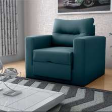Sofá Cama 1 Lugar Italo Suede Petróleo 